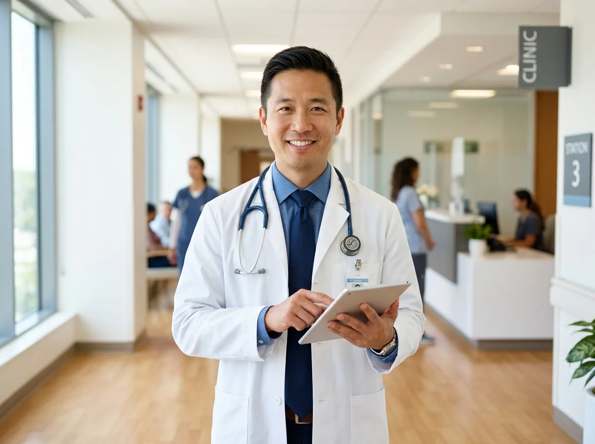 Clinician reviewing verified SOAP note on tablet